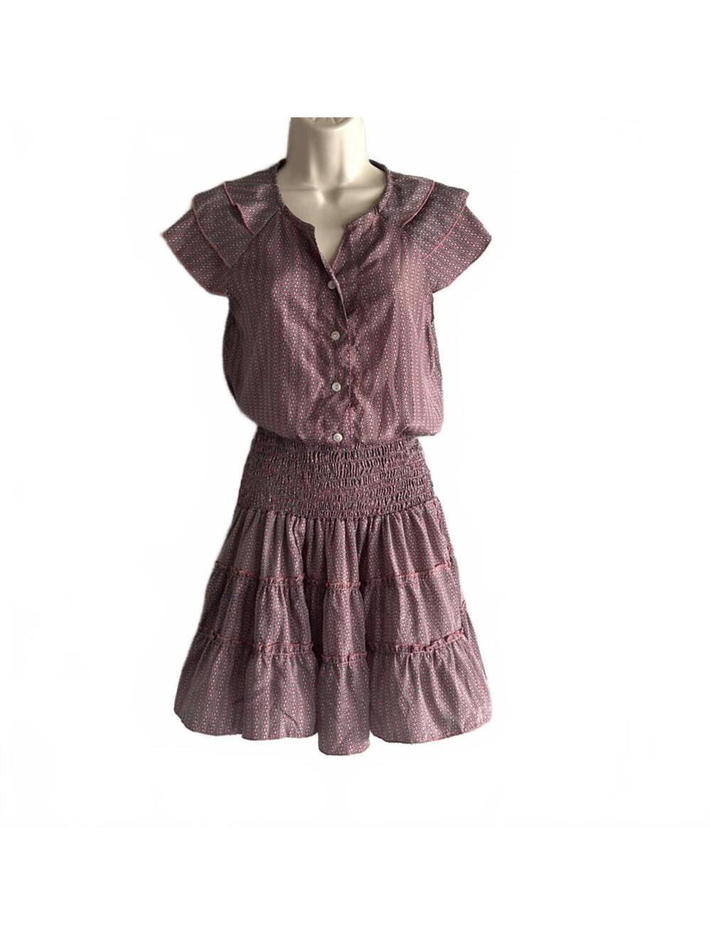 Perry Walker Silk Blend Fit & Flare Elastic Waist Dress | Size Medium